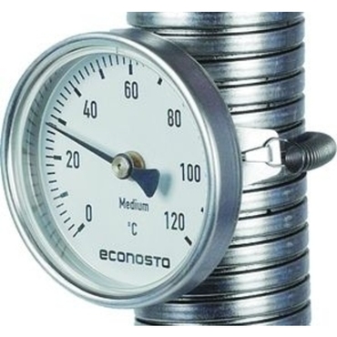 Bimetalthermometer Fig. 663 Aluminium/Edelstahl Anschlussstelle Rückseitig Feder